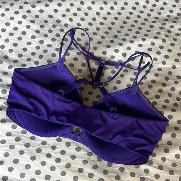 Elegant Purple and Black Lace Bra - Picture 2 of 4